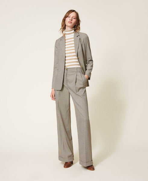 Pantaloni ampi a disegno check