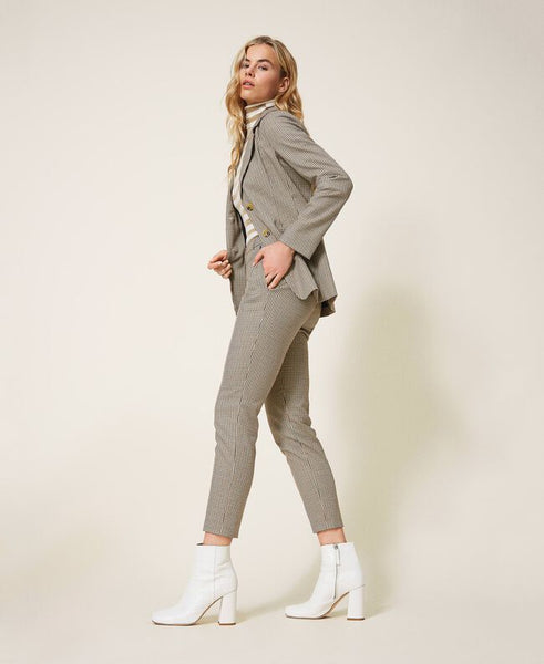 Pantaloni a sigaretta a disegno check