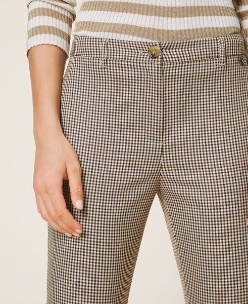Pantaloni a sigaretta a disegno check