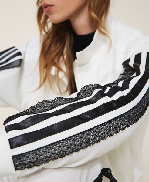 ⚡Felpa con pizzo e raso