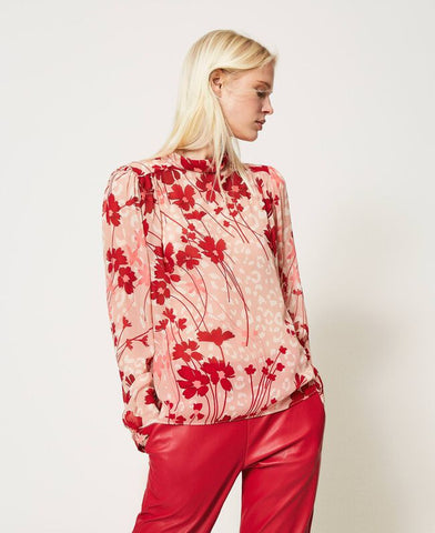 Blusa in georgette a fiori