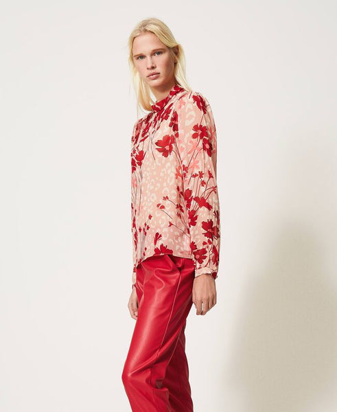 Blusa in georgette a fiori