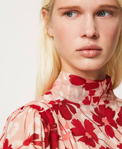 Blusa in georgette a fiori