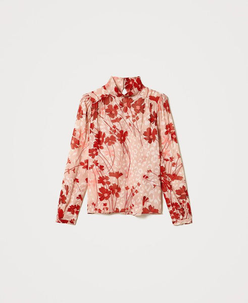 Blusa in georgette a fiori