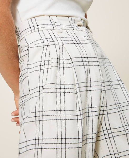 Pantaloni wide leg in misto lana