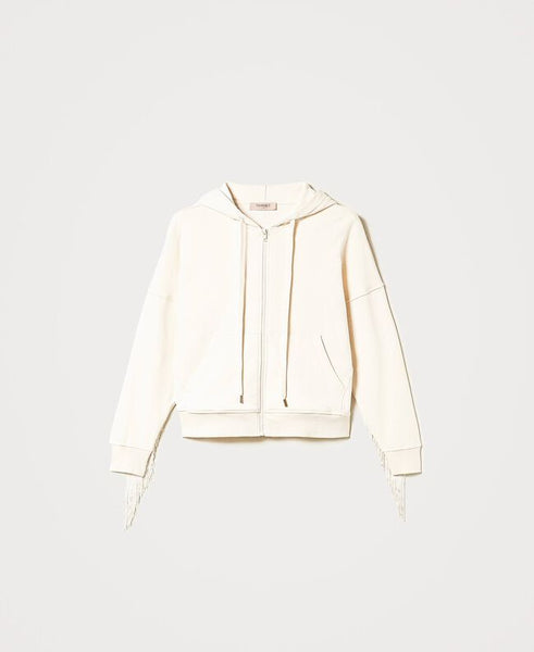 ⚡Felpa con zip e frange