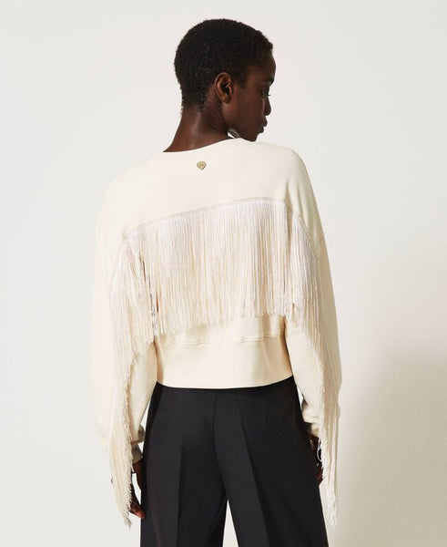 ⚡Felpa cropped con frange