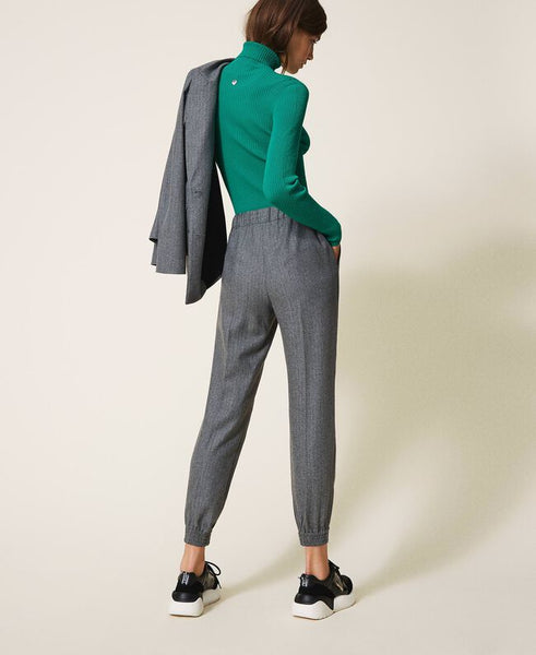 Pantaloni jogging in misto lana