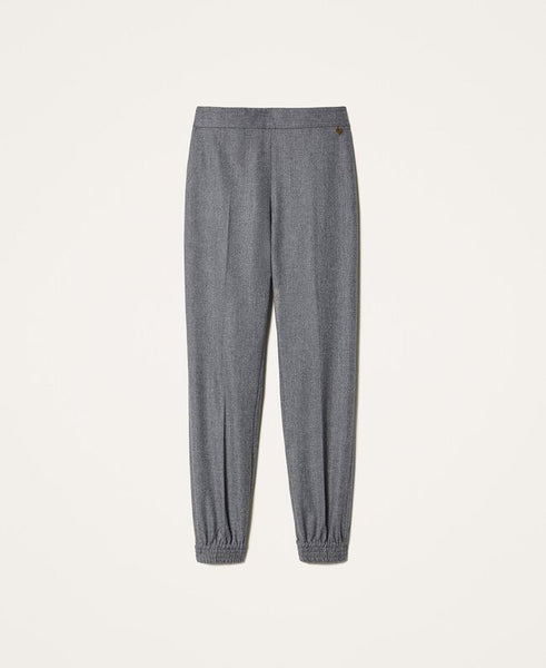 Pantaloni jogging in misto lana