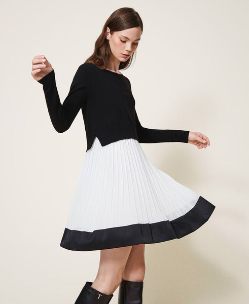 Abito sottoveste con maglia in misto lana