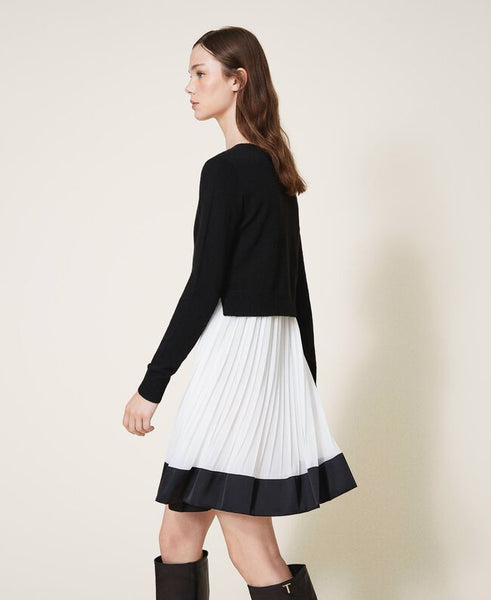 Abito sottoveste con maglia in misto lana