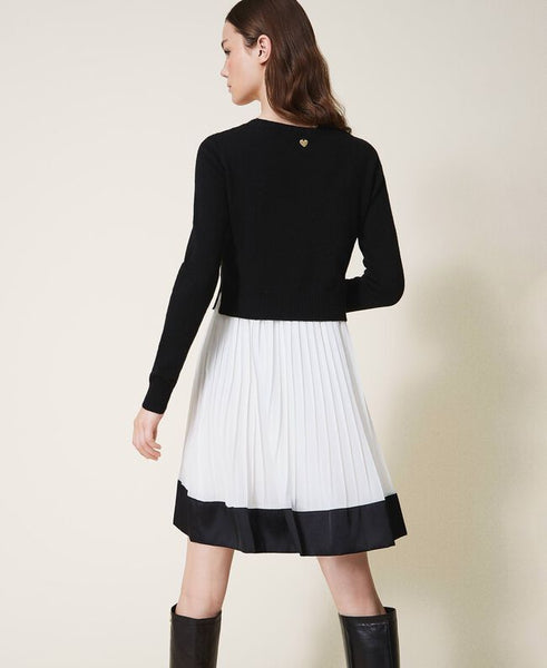 Abito sottoveste con maglia in misto lana