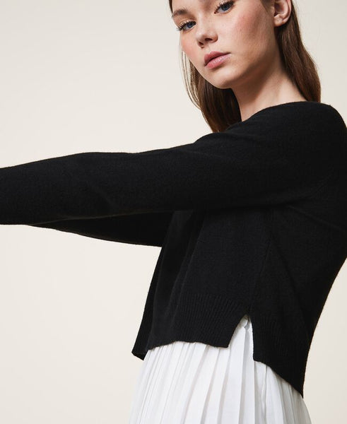 Abito sottoveste con maglia in misto lana