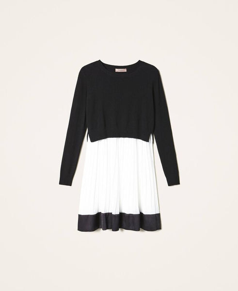 Abito sottoveste con maglia in misto lana