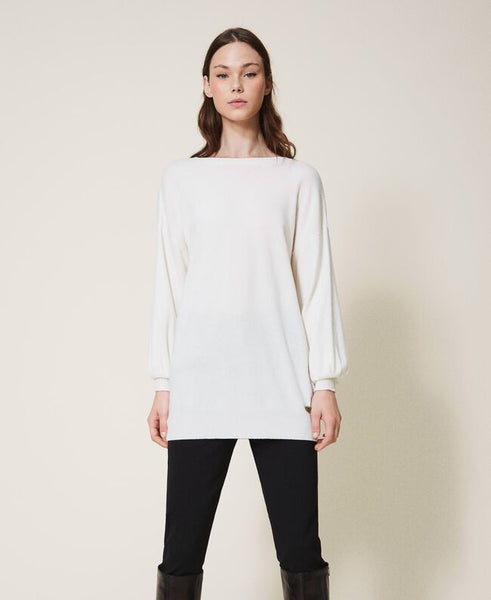 Maglia in misto lana con fiocco