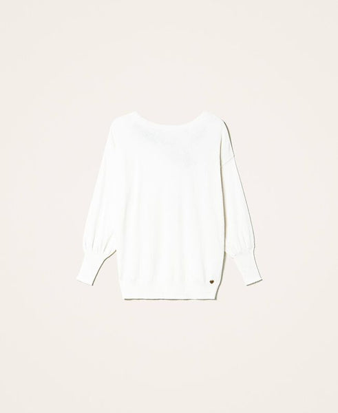Maglia in misto lana con fiocco