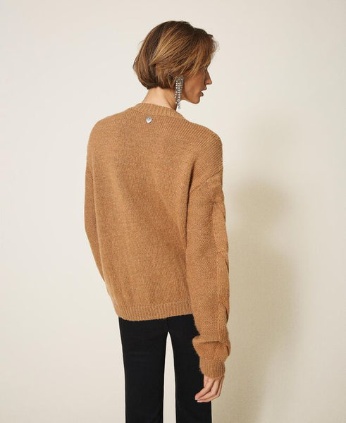 Maglia boxy in lana e alpaca