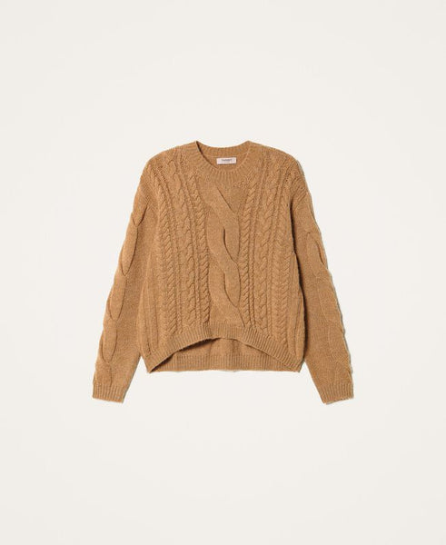 Maglia boxy in lana e alpaca