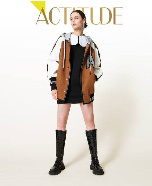 Bomber in panno con inserti