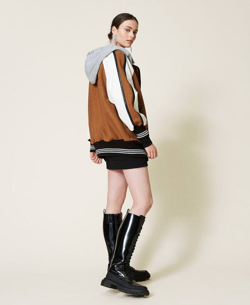 Bomber in panno con inserti