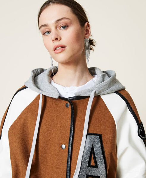 Bomber in panno con inserti