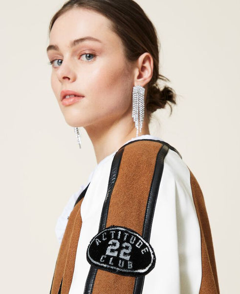 Bomber in panno con inserti