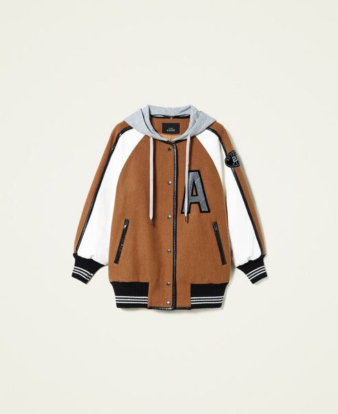 Bomber in panno con inserti