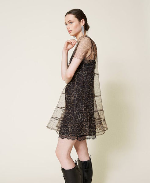 ⚡Abito 'Silver' in tulle animalier