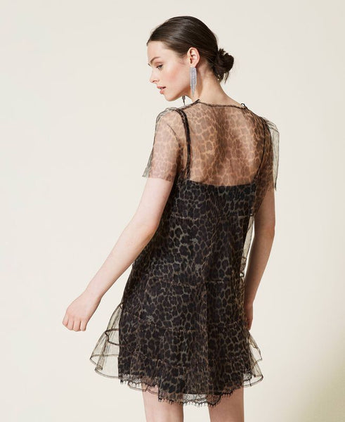 ⚡Abito 'Silver' in tulle animalier