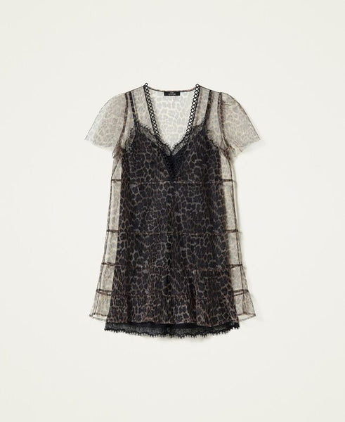 ⚡Abito 'Silver' in tulle animalier