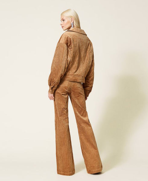 Pantaloni bell bottom 'Borax' in velluto