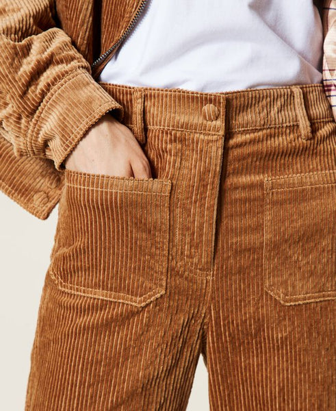 Pantaloni bell bottom 'Borax' in velluto
