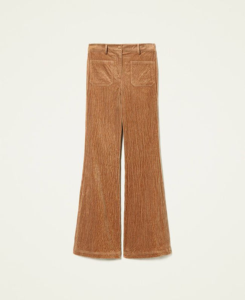 Pantaloni bell bottom 'Borax' in velluto