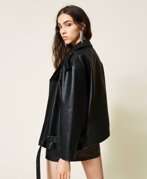 ⚡Giacca chiodo con cintura