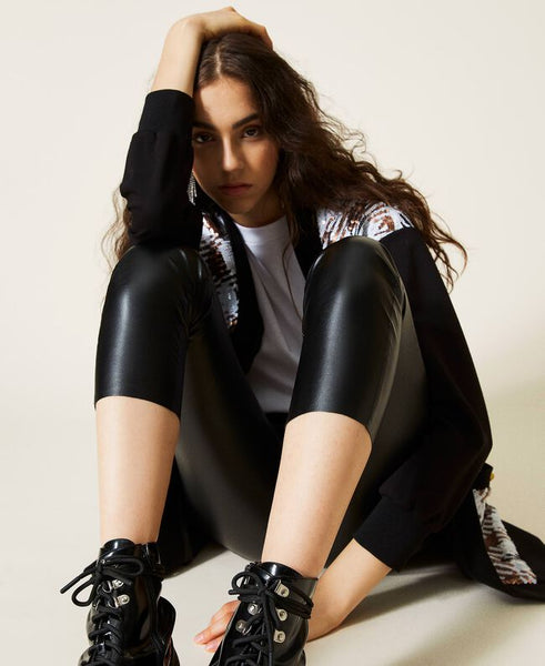 Leggings con doppia zip