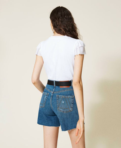 T-shirt con maniche in georgette