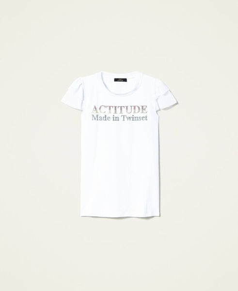 T-shirt con maniche in georgette