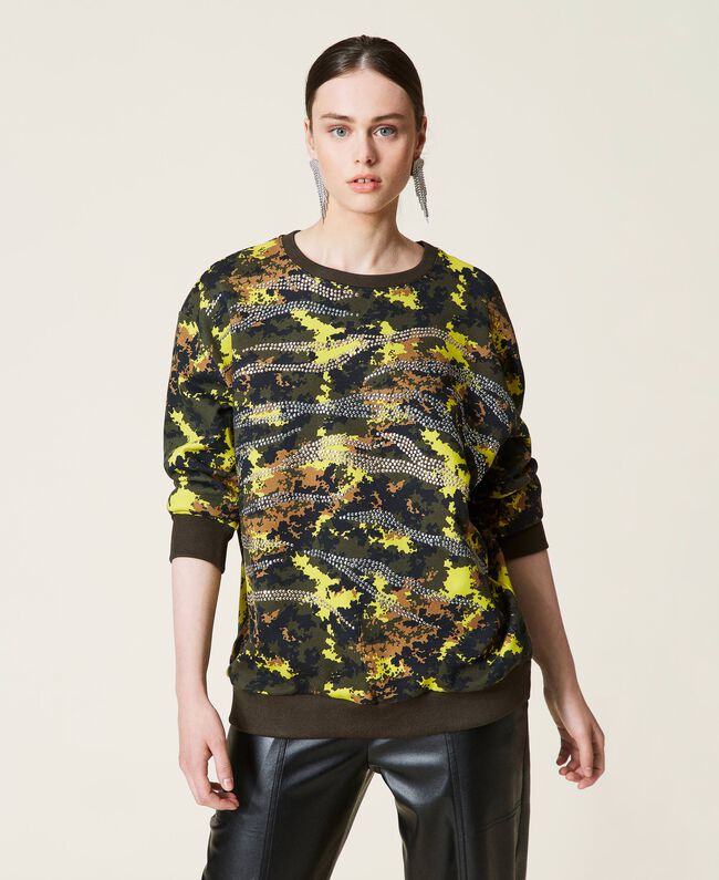 ⚡Felpa 'Silver' camouflage con borchie