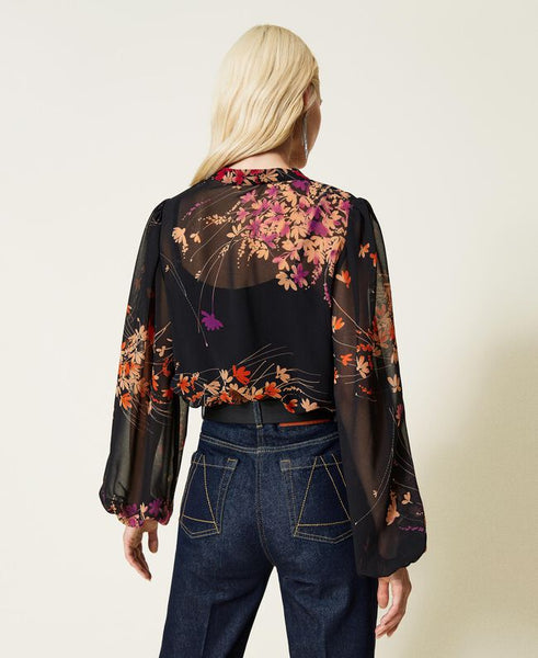 Camicia con stampa a fiori