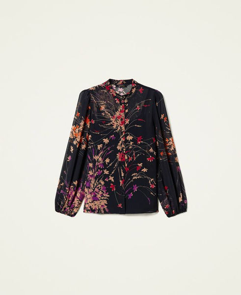 Camicia con stampa a fiori