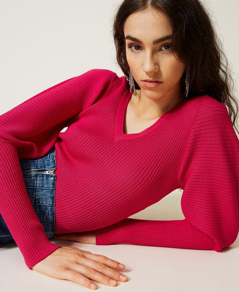 Maglia 'Garnet' con maniche a palloncino