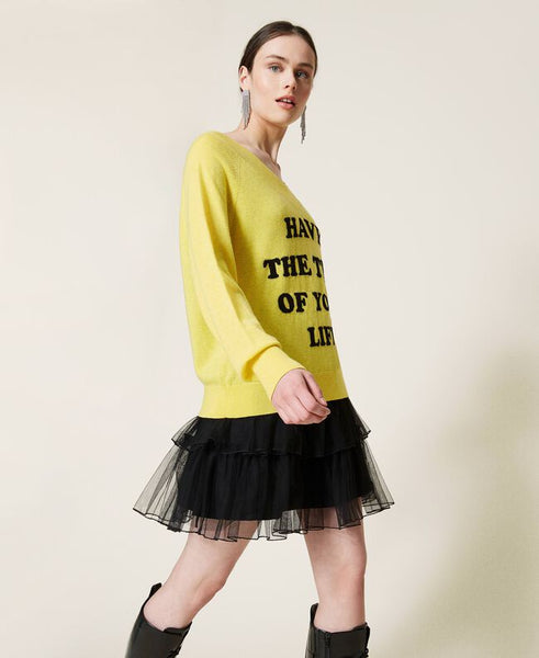 Maxi maglia e abito sottoveste in tulle