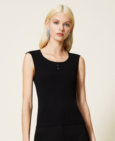 Top a costine e maglia cropped