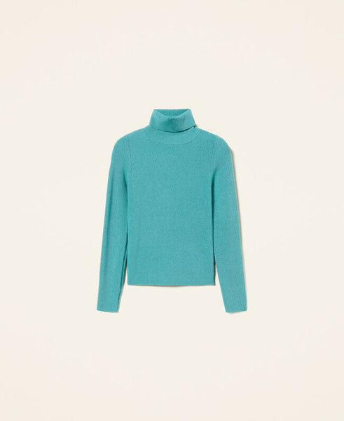 Maglia dolcevita a costine