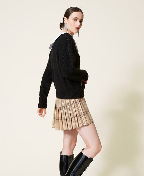 Maglia con logo in lurex