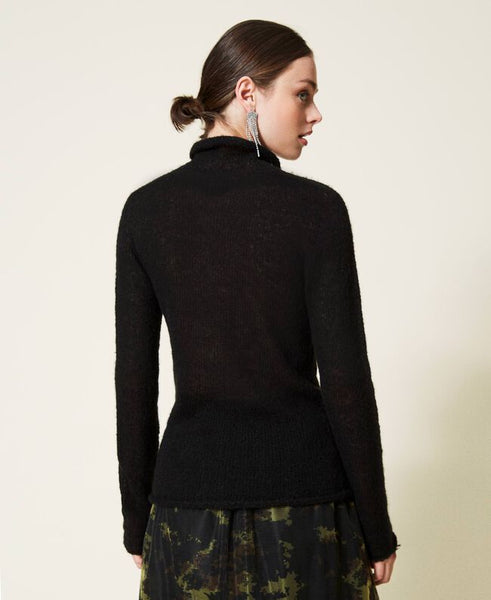 Maglia dolcevita in misto alpaca