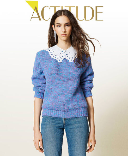 Maglia 'Celestine' in misto alpaca e colletto