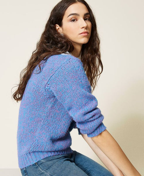 Maglia 'Celestine' in misto alpaca e colletto