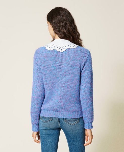 Maglia 'Celestine' in misto alpaca e colletto
