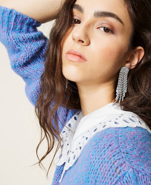 Maglia 'Celestine' in misto alpaca e colletto